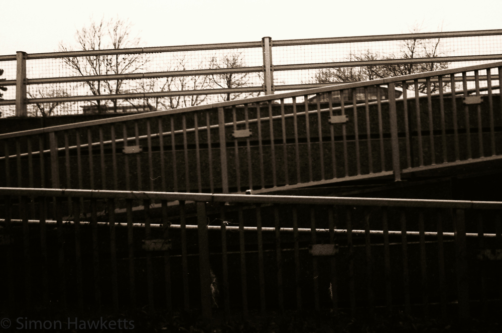 Yashica MG-1 sample pictures - Walkway to bus stop