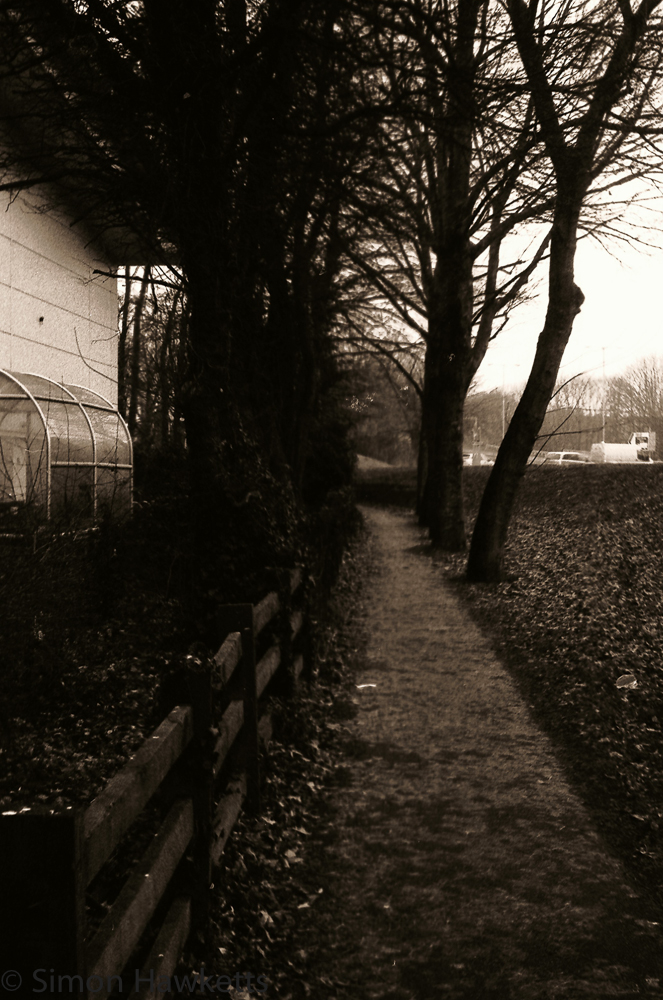 Yashica MG-1 sample pictures - Path by Asda in Stevenage