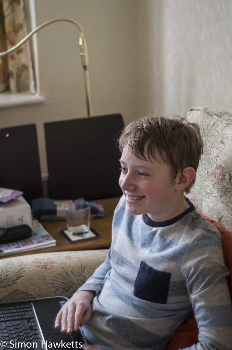 Sony Nex 6 test shots - A boy with a laptop