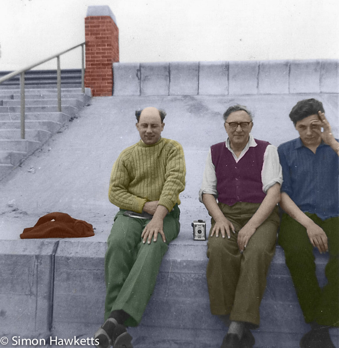 Adding colour to pictures with Photoshop - colour version Dad, Grandad &amp; Julian - colour