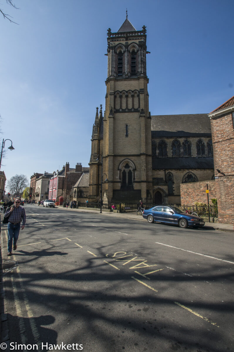 Looking down the road in York away from the Minster