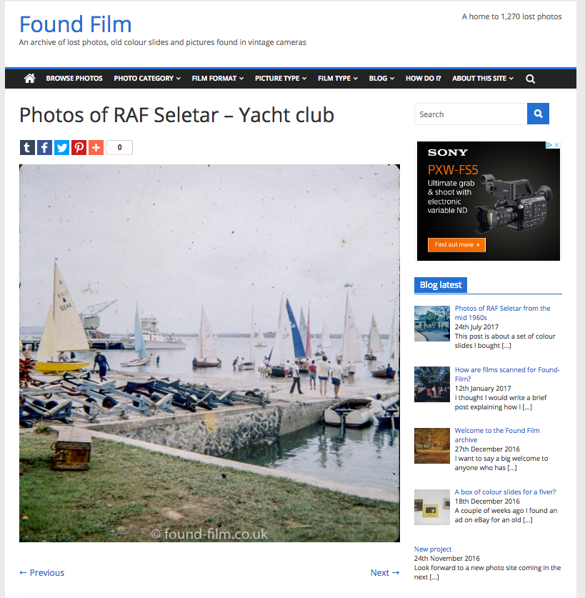 Found Film attachment page