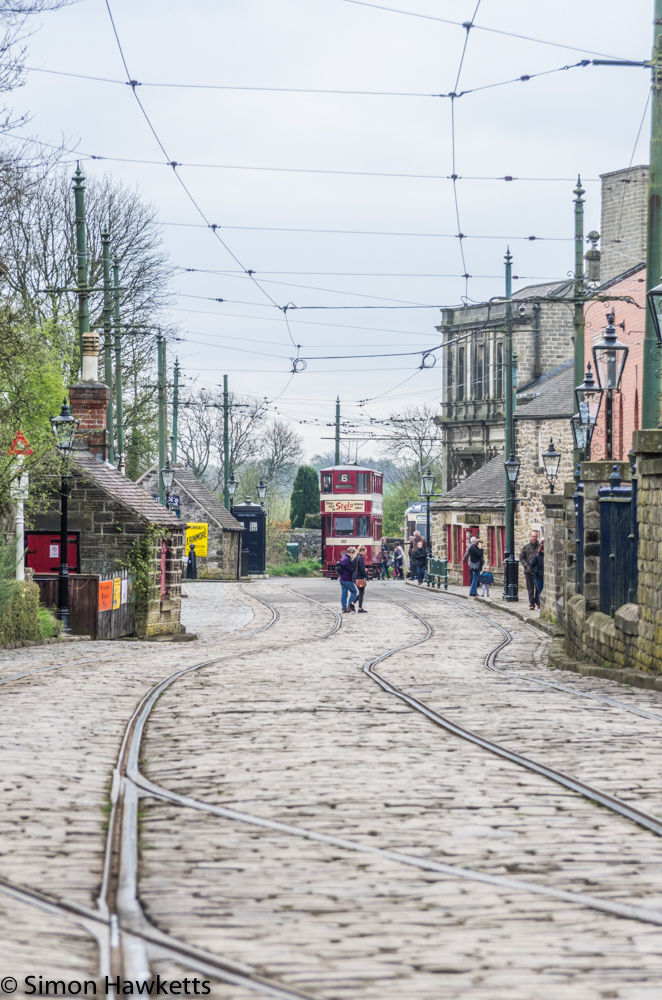 Crich tramway museum - the tram lines and overhead lines
