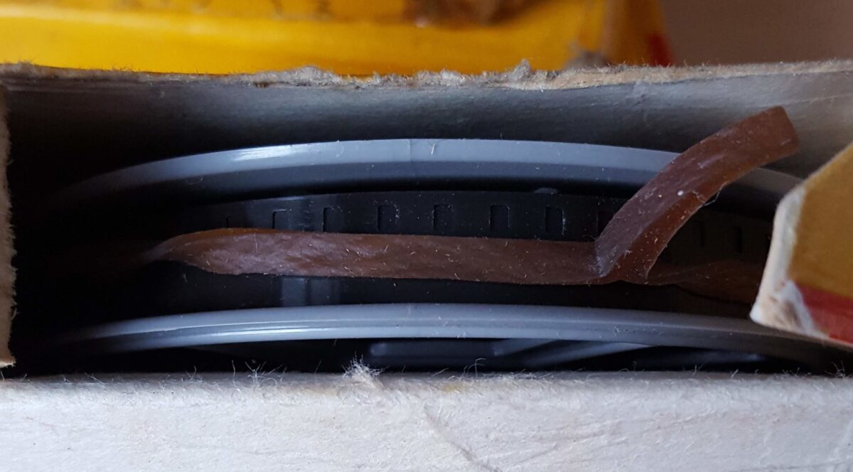8mm Home Movies - Film held by old rubber band