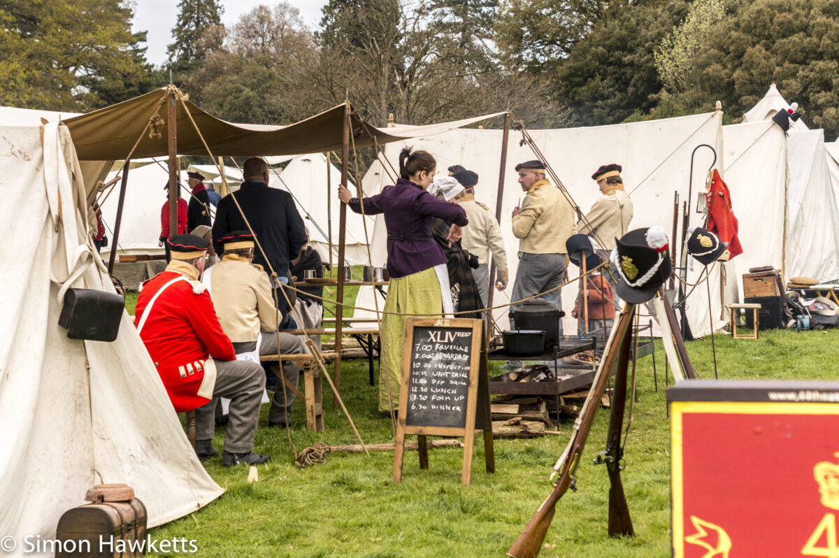 National Trust property Ickworth House pictures - Army camp in battle re-inactment