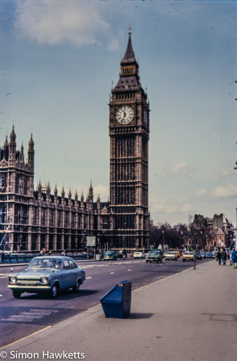 Olympus OM-20 pictures - Houses of Parliament on colour negative film taken about 1980