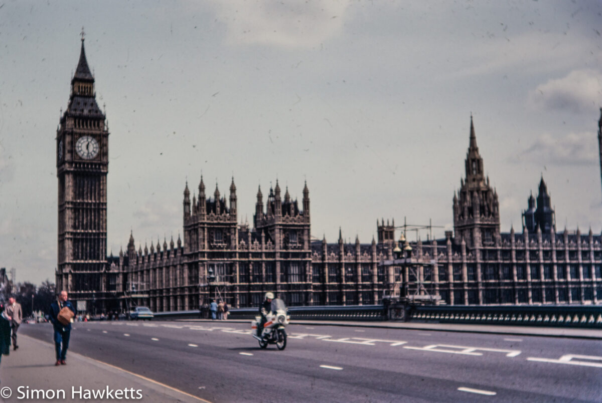 Olympus OM-20 pictures - Houses of Parliament on colour negative film taken about 1980
