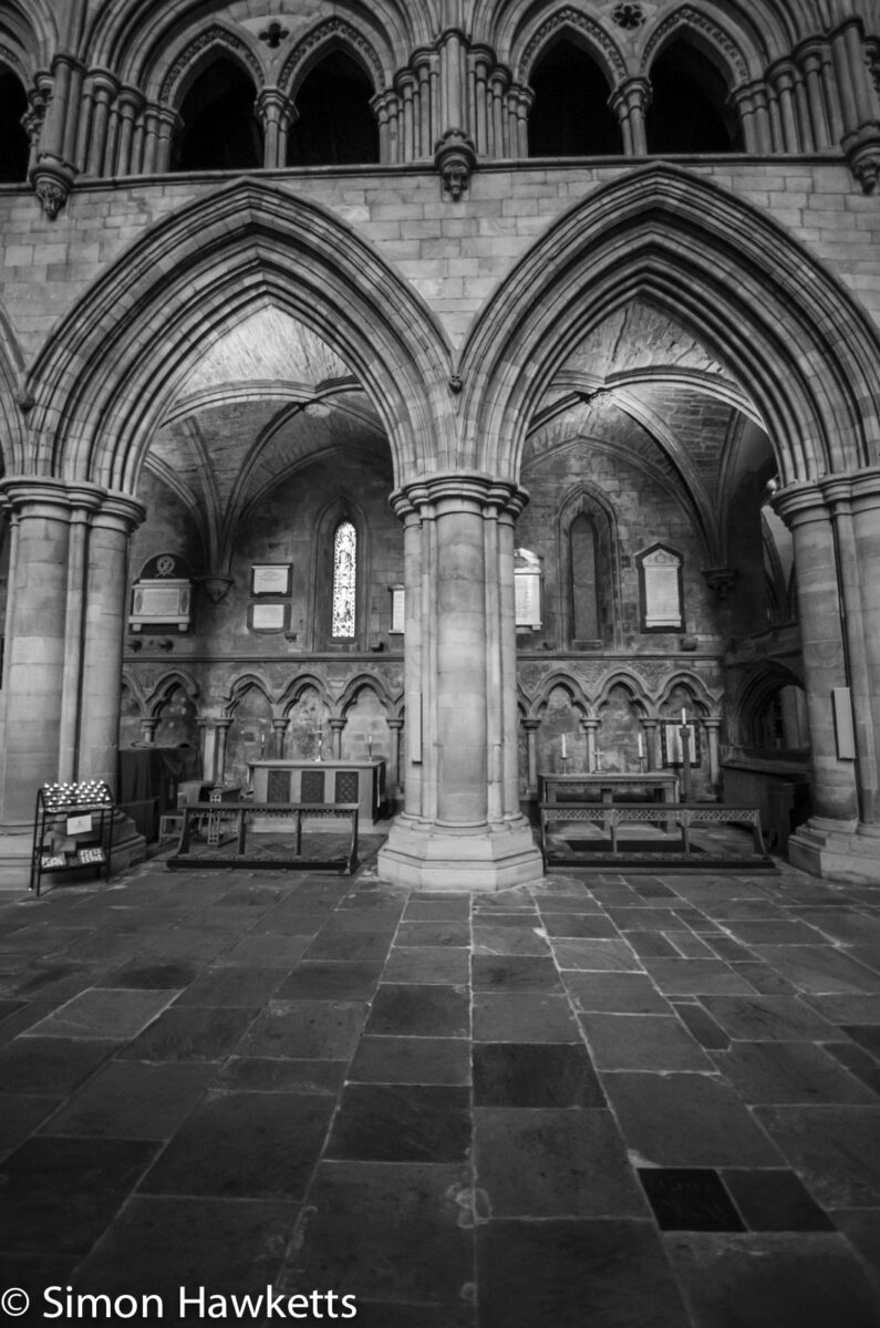 Some black & white pictures taken in Hexham Abbey - Arches