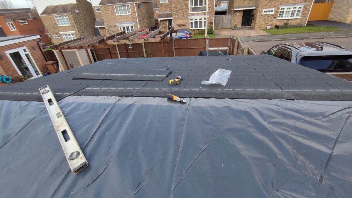 Starting second side of shingles
